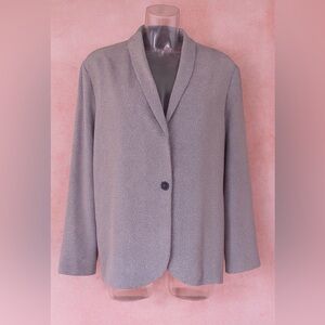 Simply Styled by Sears XL Blazer | Grey/Black Micro-Dot Print| One Button Jacket